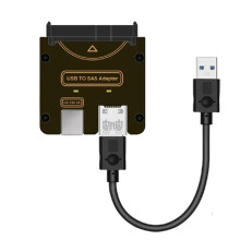 SAS 29-Pins SFF-8482 Naar USB 3.0-Adapter voor Harde Schijven van 6 Gbps met Chipset en Voedingspoort. Vereist een 12V/3A-Voeding. EU-Stekker.