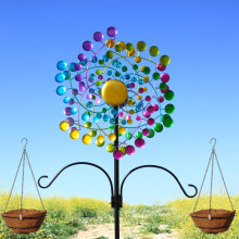 Moulin à vent en métal de jardin, grand, décor extérieur, art cinétique, spinner de jardin