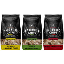 Fire & Flavor Premium Chips de Madera para Ahumar, 3 Paquetes, 2 Libras, Manzana, Nogal, Cereza