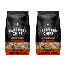Fire & Flavor Premium Naturliga Rökflis, 2-Pack, 2 Pounds, Mesquite