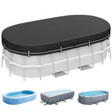 LXKCKJ Coperture Rectangolari 10X16 FT per Piscine Fuori Terra, Copertura Solare Ovali 420D con Accessori