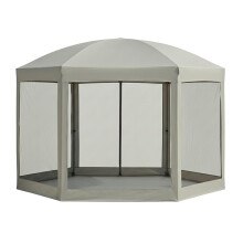 Garden Winds Tetto di Ricambio in RipLock 350 e Rete per Gazebo Coleman Esagonale 10' x 12' - Grigio Ardesia