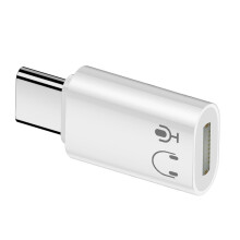 USB C-hoofdtelefoonaudio-adapter voor telefoon 16-Wit