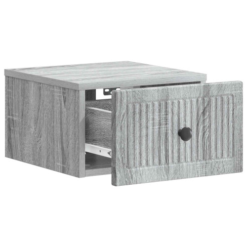 VidaXL vidaXL Wall-Mounted Bedside Cabinet 2 pcs Grey Sonoma Engineered Wood 1