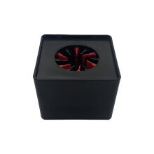 Square Shaped Microphone Flag Station ABS Plastic Logos-Black