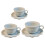 Miniatur-Kaffeetasse, Untertasse, Legierung,-MoonlightBlue 1 1
