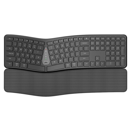 Ergonomic Wireless Keyboard with Wrist Rest BT Dual Mode Wireless Rechargeable Split Keyboard for PC Windows 7/8/10