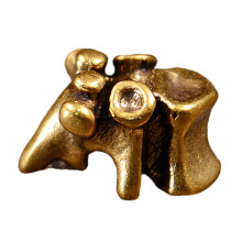 Porte-clés en laiton de Styles antiques, lanière de perle-Jaune