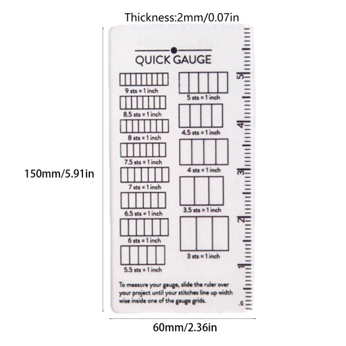 Portable Sewing Measuring Tool With  Crochet View Sizer  For 1