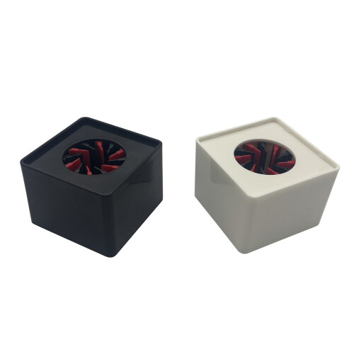 Square Shaped Microphone Flag Station ABS Plastic Logos-Black 1