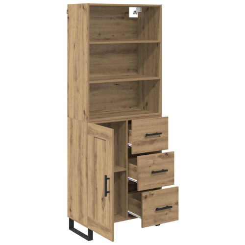 VidaXL vidaXL Highboard with Drawer 2 pcs Artisan Oak Engineered Wood 1
