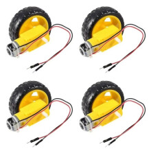 4PCS 3-6V Gear Motor DIY Kit with 4Pcs Plastic TT Motor Tire Wheel RC Car Robot Tyres for SmartCar
