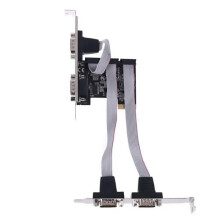 PCI-e para Placa Serial RS232 de 4 Portas AX99100 Chip DB9 com Expansion Riser Adaptador Conversor para PC de Mesa