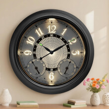 Orologi da Esterno Illuminati Pytha in Metallo Grandi 18 Pollici Waterproof con Sensore Smart AI