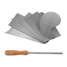 Card Scraper Burnisher and 6 Pcs Cabinet Scraper Set for Woodworking Card Woodworking Burnishing Include 3 Rectangle