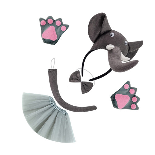 Costume d'animal oreilles d'éléphant, bandeau-El tridimensionnel