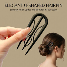 (Frosted black) Elegant U-Shaped Metal Hairpin for Updo