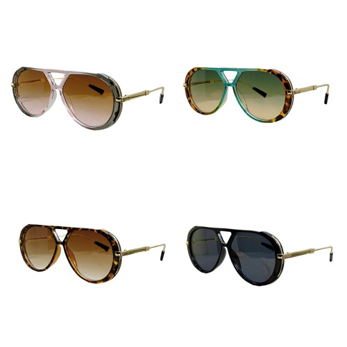 Lunettes de soleil modernes à imprimé-Cadre vert léopard 1
