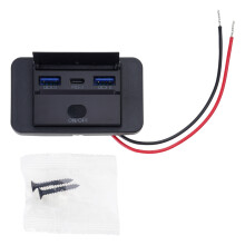 Auto 12-24V USB dubbele QC3.0 & PD-poort, waterbestendig-Blauw