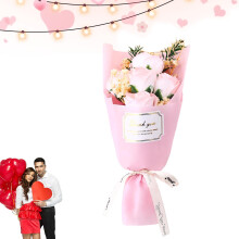 (Lychee powder) Soap Flower Bouquet - Elegant Gift for Loved Ones