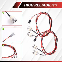 2PCS 2LED LED Light Headlights Taillight 8mm for Hsp Redcat Rc4wd Axial Scx10 D90 RC Car Crawler White