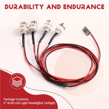 2 Stück 4LED LED Scheinwerfer Rücklicht 8mm für Hsp Redcat Rc4wd für für Axial Scx10 D90 RC Crawler Auto