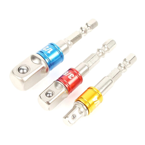 1/4in 3/8in 1/2in Socket to Drill Adapter Socket Adapter-Yellow 1