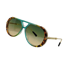 Cats Eye zonnebril Retro luipaardprint frame-Luipaardgroen frame