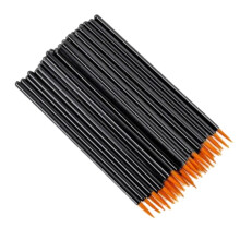 100 Sztuk Beauty Makeup PęDzle do Eyelinera z Czapką PęDzel do MakijażU Jednorazowy PęDzel do Eyelinera ŻółTy