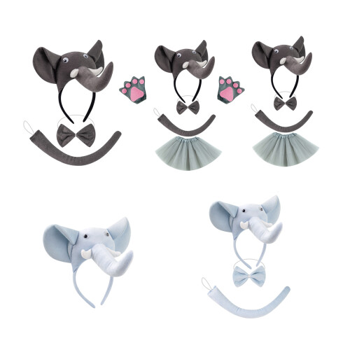 Elephant Costume Set Elephant Ear Headband Tail-Threensional su 1