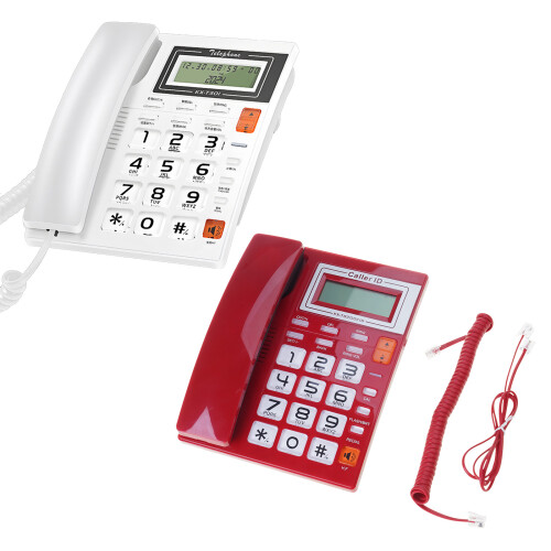 Vaste telefoon met vaste telefoon, grote knop,-Rood 1