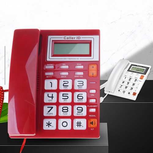 Vaste telefoon met vaste telefoon, grote knop,-Rood 2