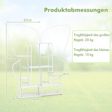 6-stöckiger Schmetterlings-Pflanzenständer aus Metall mit Haken, Weiß