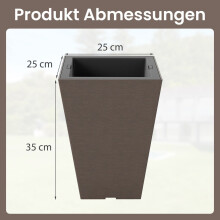 Selbstbewässernde Pflanzgefäße mit Drainage, 2er-Set, Braun