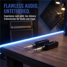 2.4GWireless Guitar Transmitter and Receiver Built-in Rechargeable Transmitter and Receiver for Electric Guitars/Basse