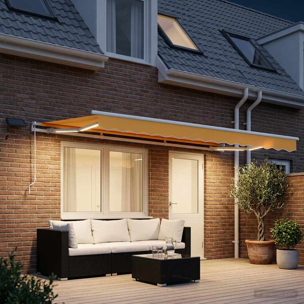 Vidaxl Retractable Awning Sand 450 X 350 Cm Fabric And Aluminium