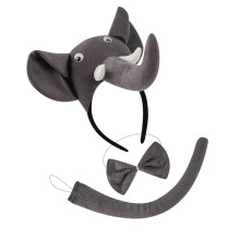 Costume d'animal oreilles d'éléphant,-Trois trois dimensions