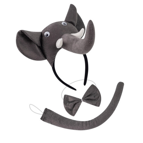 Costume d'animal oreilles d'éléphant,-Trois trois dimensions