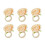 Lot de 6 ronds de serviette en fleurs de roses-jaune 1