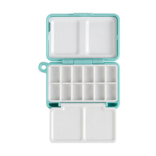 12 Well Folding Watercolor Paint Palette Box Portable-Blue