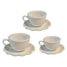3PCS Miniatur Kaffeetasse Untertasse Set 1/12 Puppenhaus-Weiß