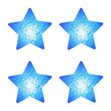 Set mit 4 leuchtenden Sternenlichtern aus-Blaues blaues Licht