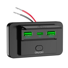 12V/24V 3-poorts PD USB-voertuiglader, snel opladen voor-Groente