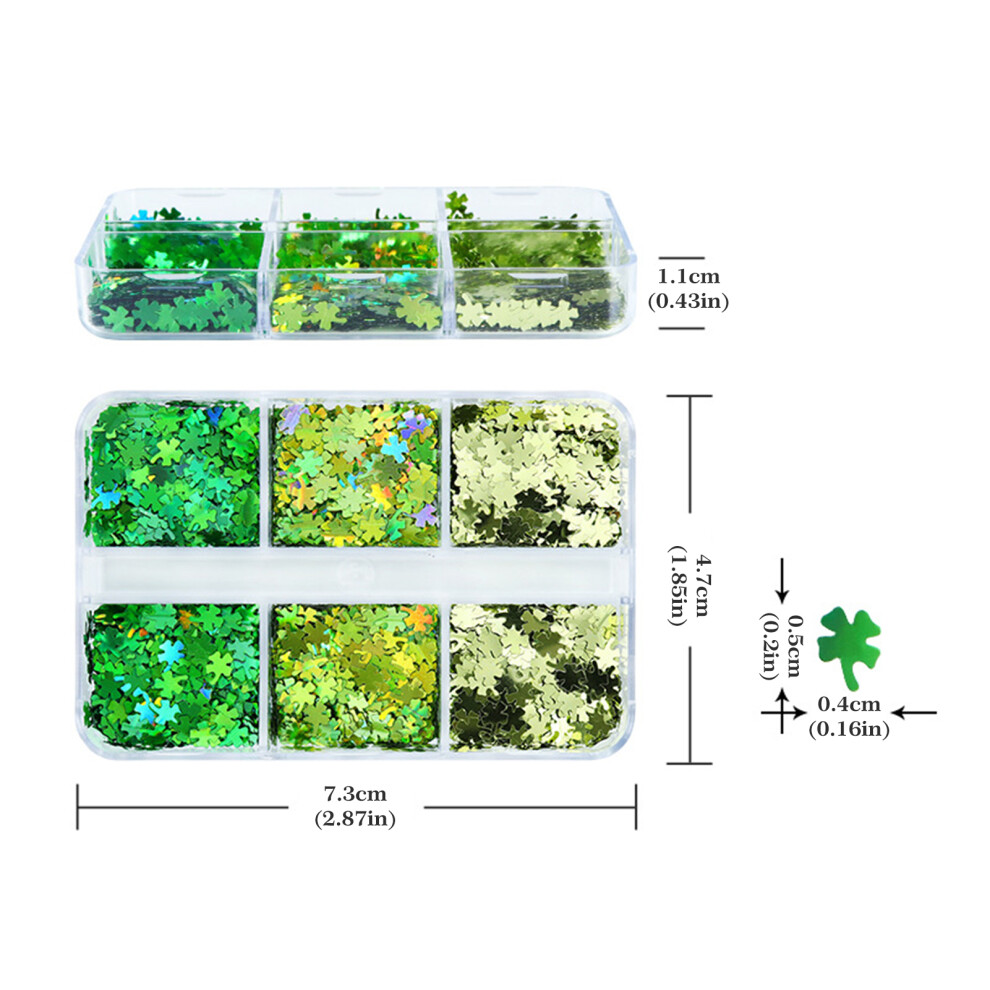Hue-Grain 3-Color Holographic Clover Glitter