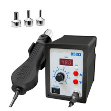 700W 858D Hot Air Gun BGA Soldering Rework Station Blower Hairdryer Soldering Heat Gun SMD SMT Welding Repair UK Plug