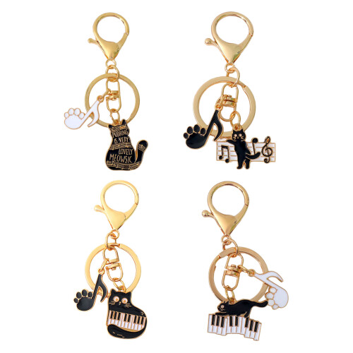 Note de musique porte-clés mode porte-clés musique chats-C 1