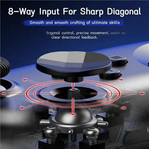 Y04 Wireless Game Controller with Receiver for /PC/PS4 - Hall Effect Joystick 6-Button Layout Arcade Gamepad Black 2