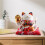 7 Polegadas Cerâmica Acenando Gato Maneki Neko Ornamento Feng Shui DecoraçãO BalançO Gato da Sorte, B 1