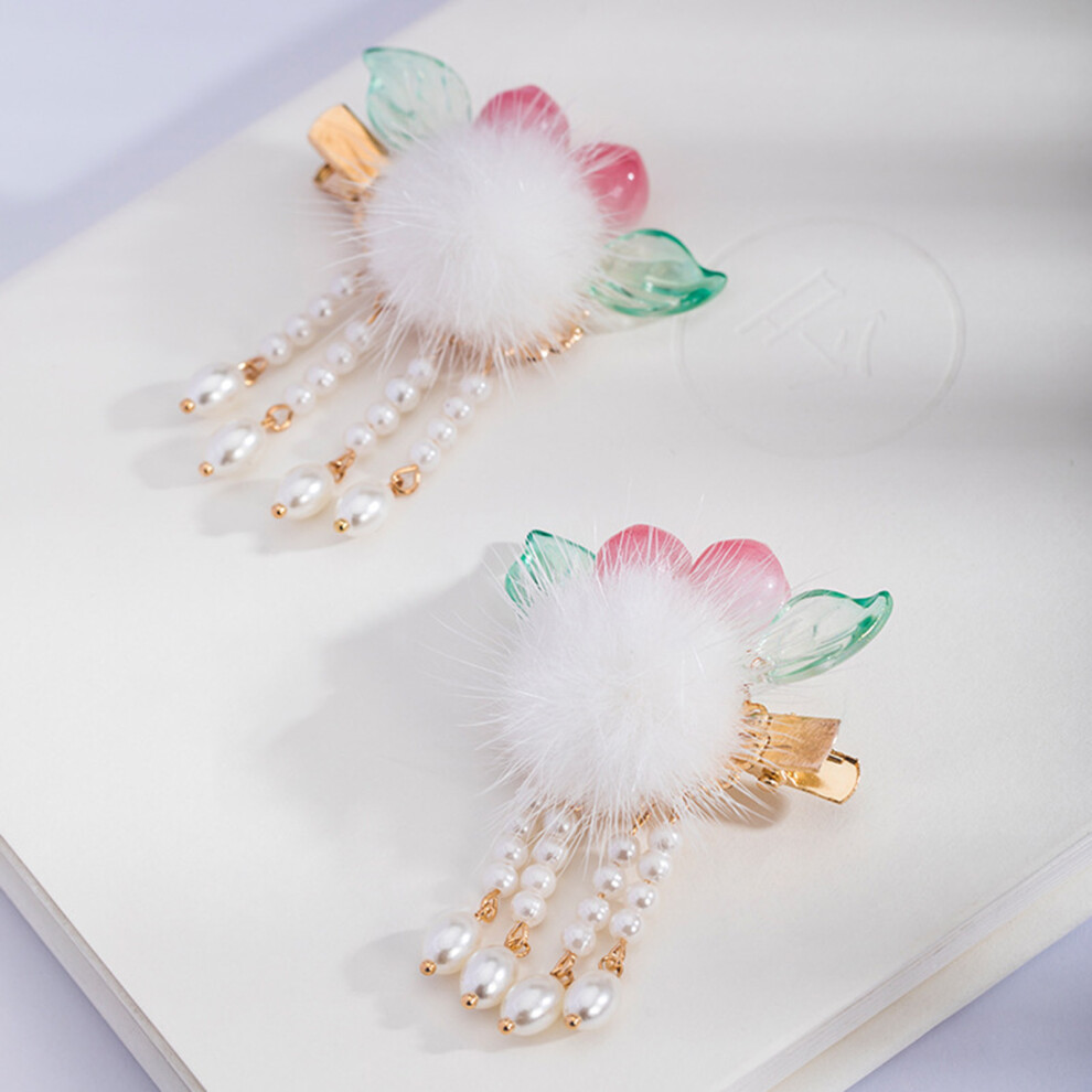 Creation-3C Pearl Tassel Hair Clips For Thick Curly Hair