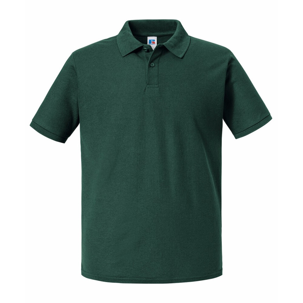 Russell (L, Bottle Green) Mens Authentic Eco Polo Shirt